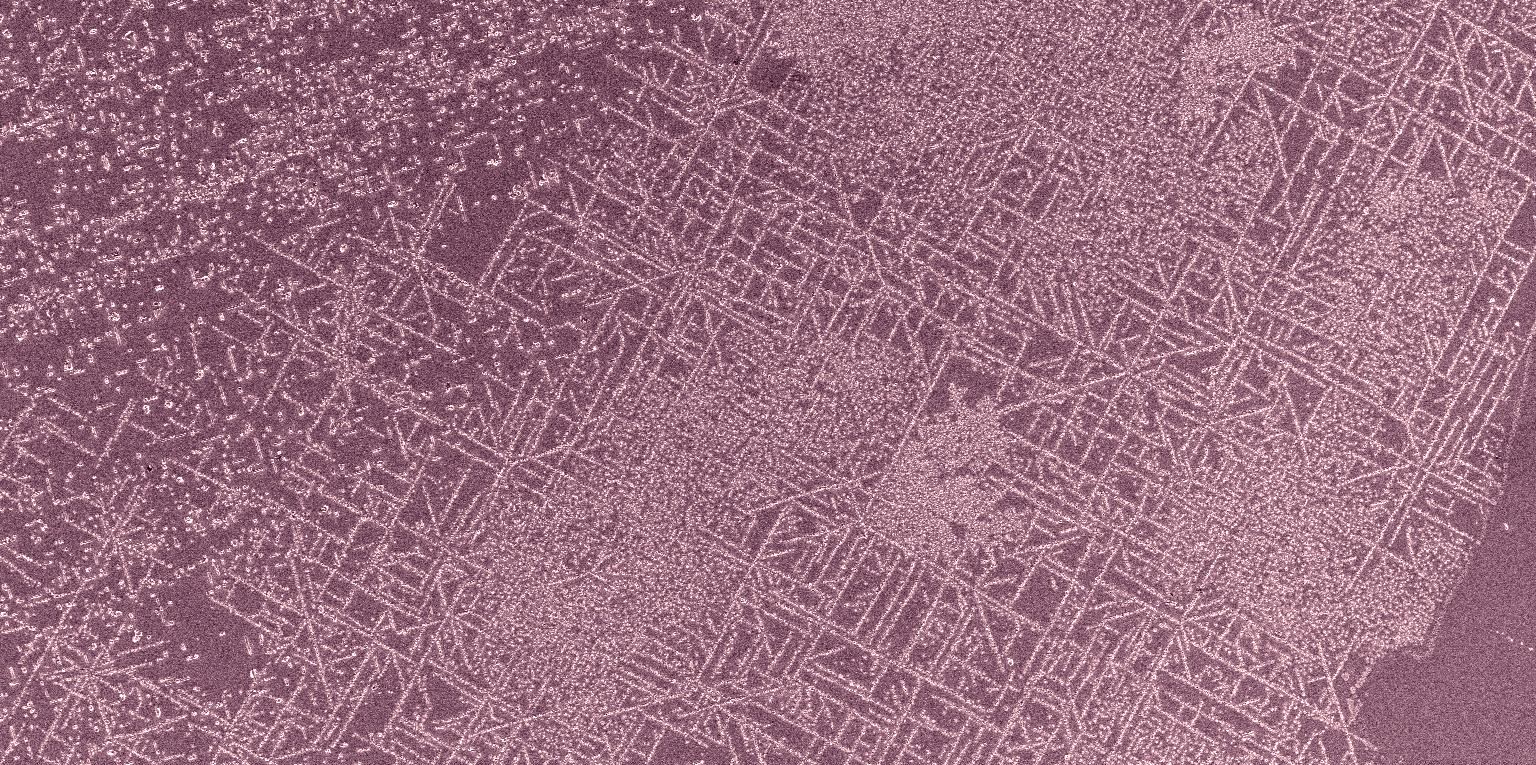 Cu islands on W colored